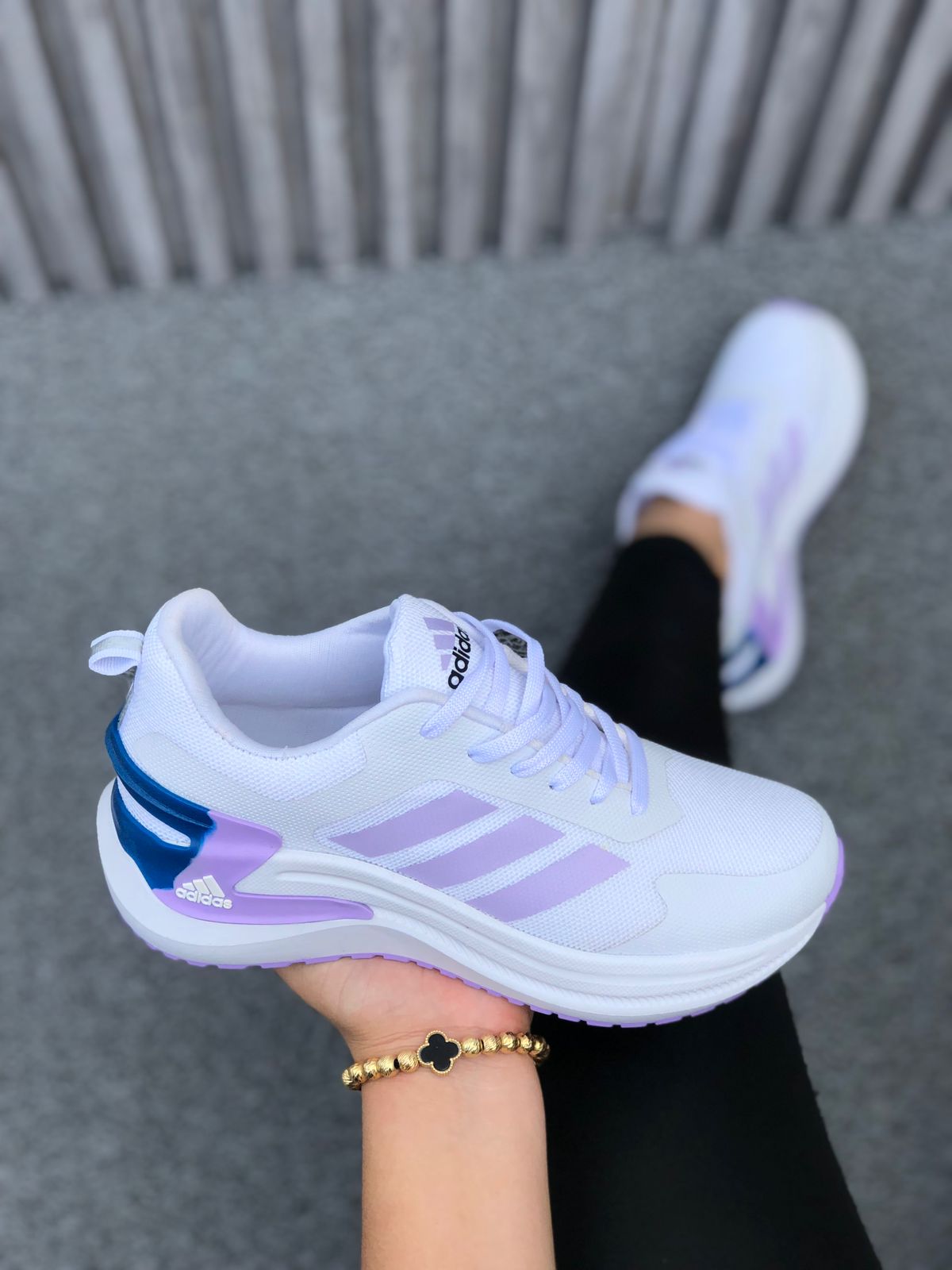 Adidas Para Dama Mk Blanco Violeta