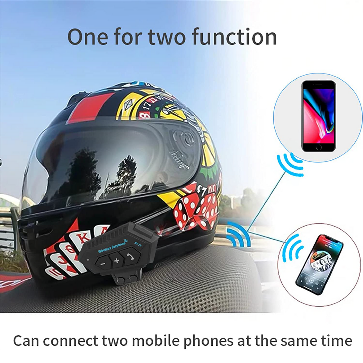 Intercomunicador De Casco Bt12 Auricular