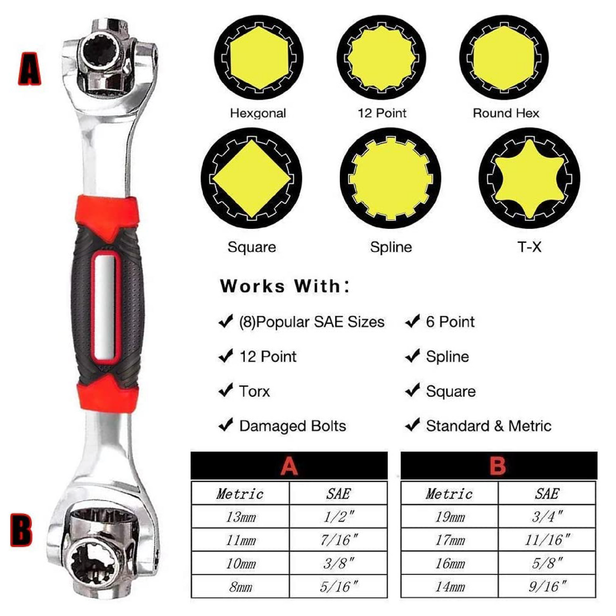 Llave Multiusos 48 En 1 Giratoria 360