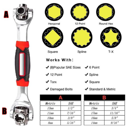 Llave Multiusos 48 En 1 Giratoria 360