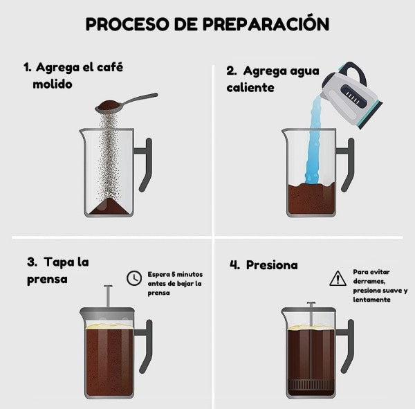 Cafetera Prensa Acero Inoxidable 350ml