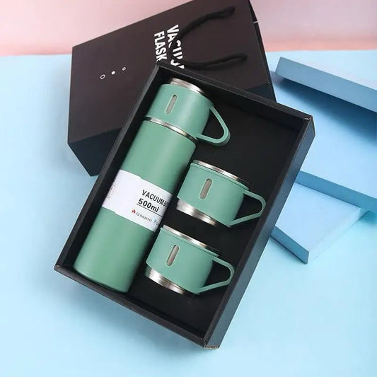 TERMO CON TAZA PARA CAFÉ ACERO