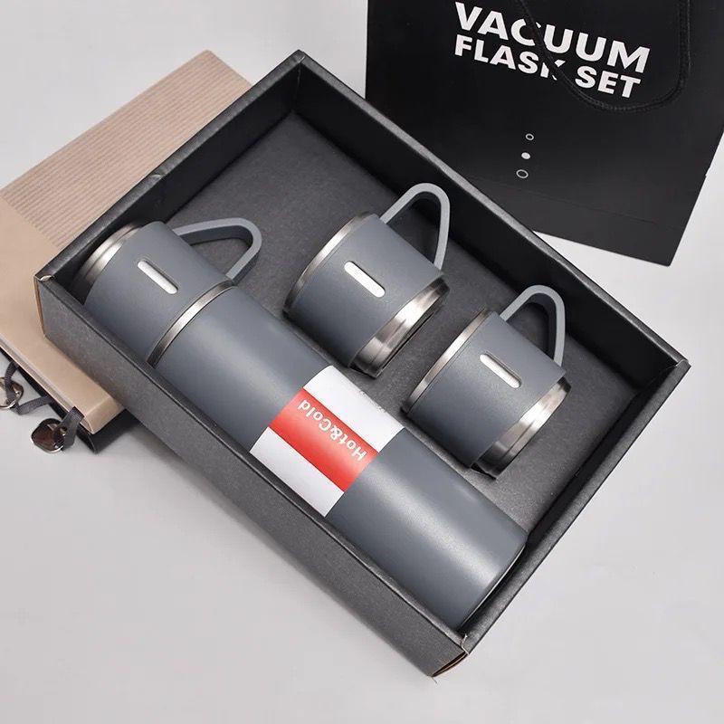 TERMO CON TAZA PARA CAFÉ ACERO