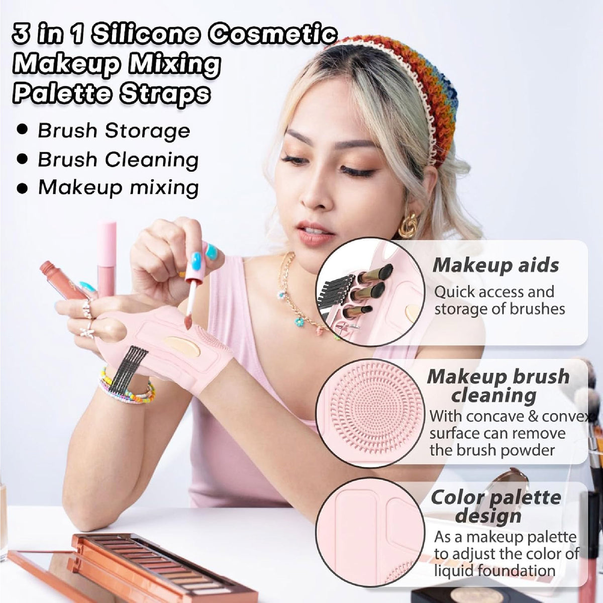 Pulsera Soporte Brochas Maquillaje Mano