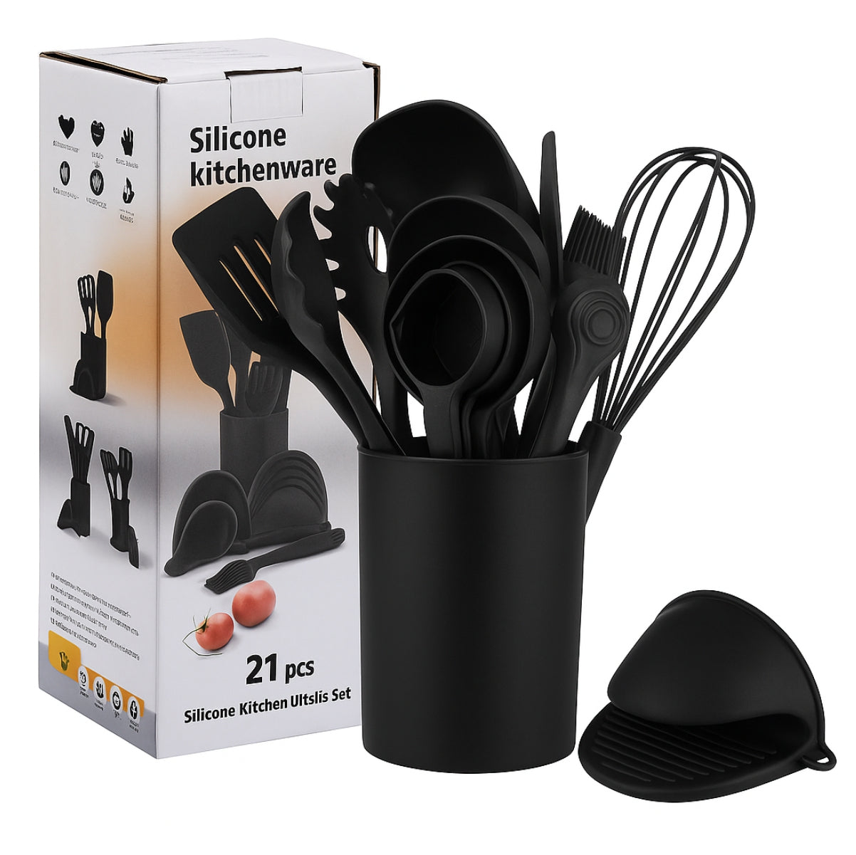 Juego utensilios cocina silicona 21pcs