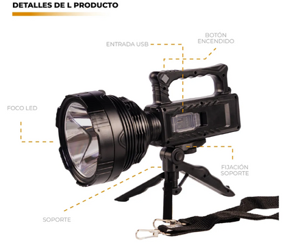 Linterna Largo Alcance Hextul Recargable