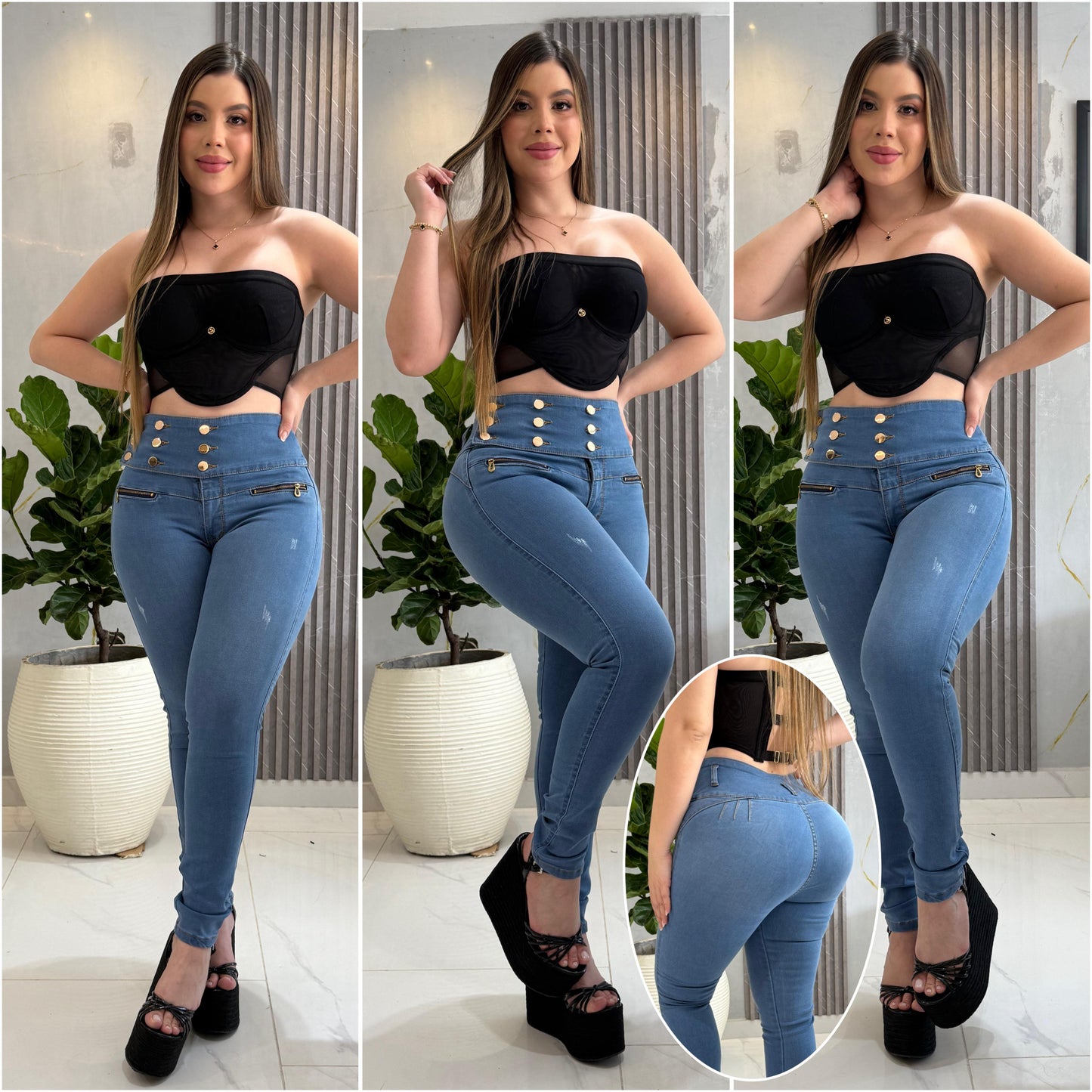 REF: 1834 JEAN MUJER LEVANTA COLA