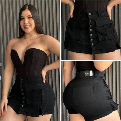 REF: 6181 FALDA SHORT NEGRA