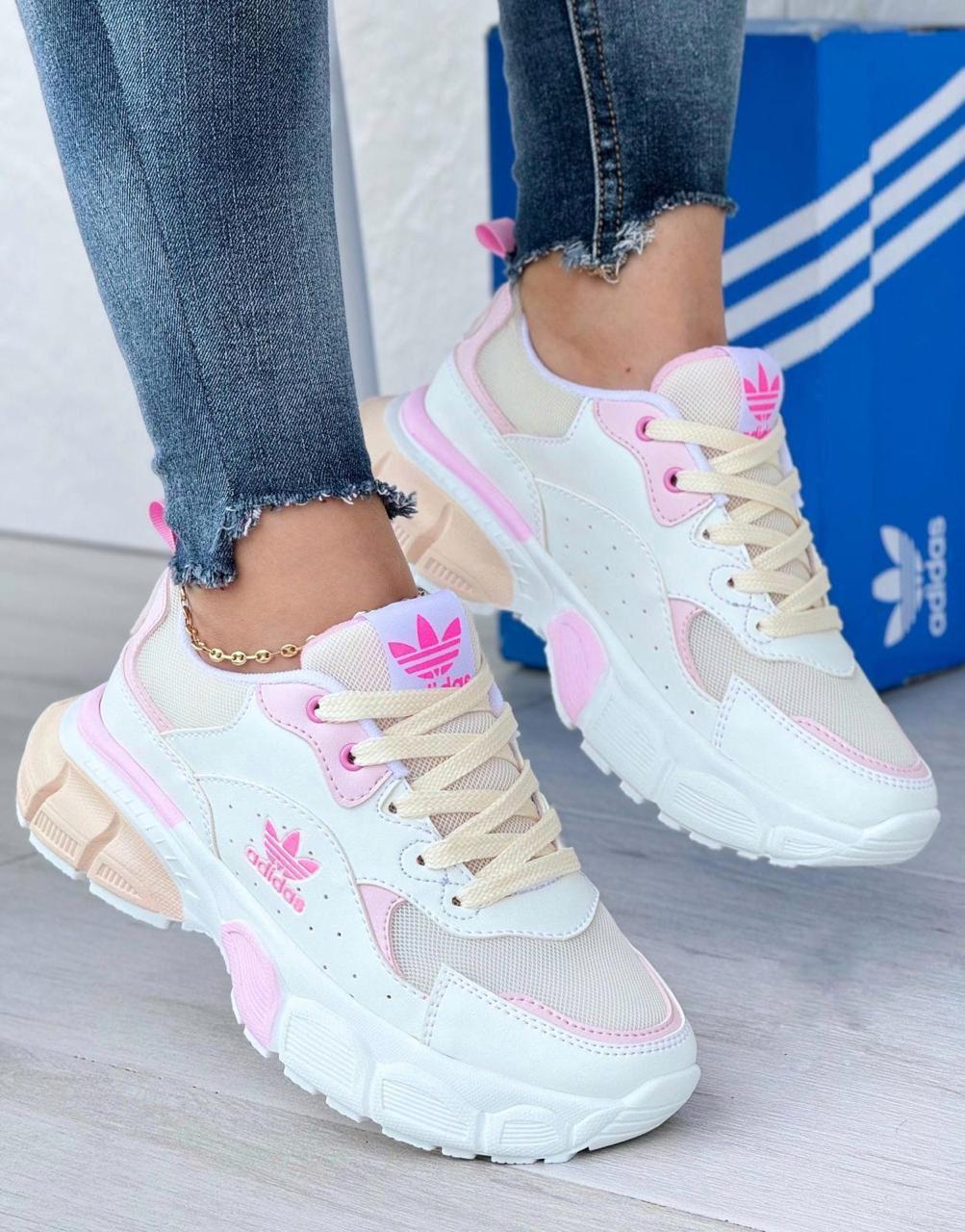 Bellos Adidas Para Dama Amc Blanco Rosa