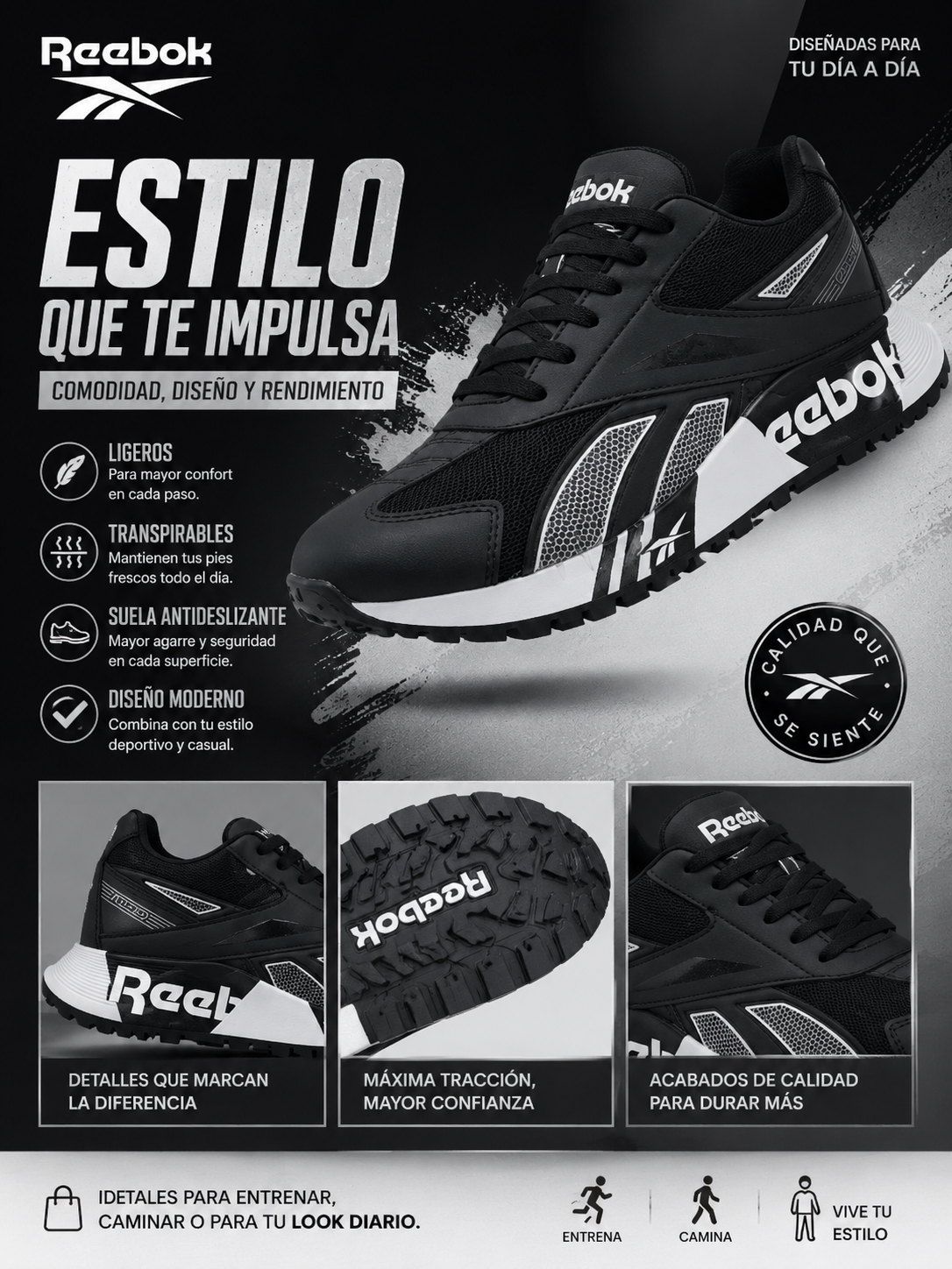 Reebok Caballero Negro