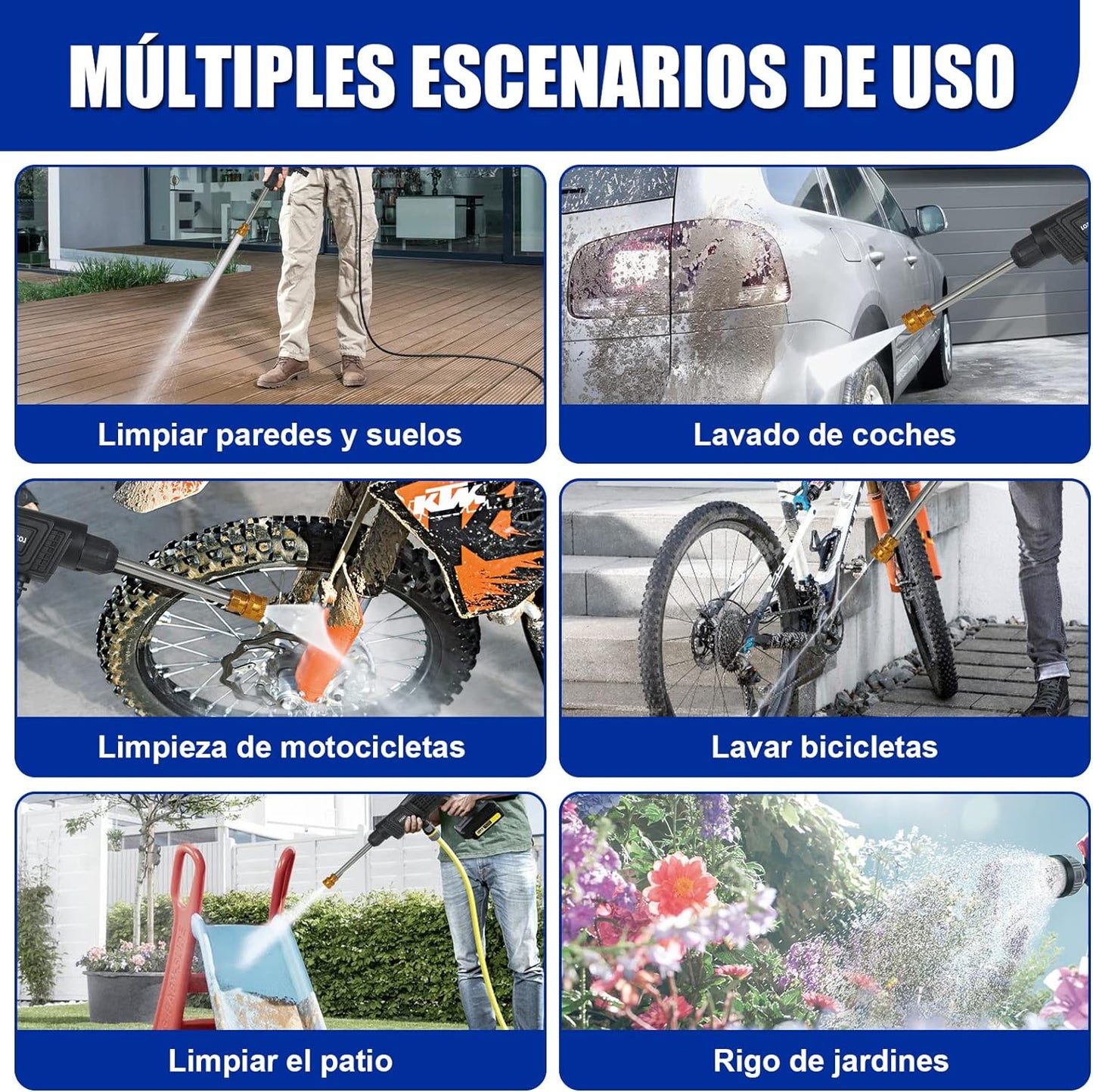 Hidrolavadora Portatil Doble Bateria