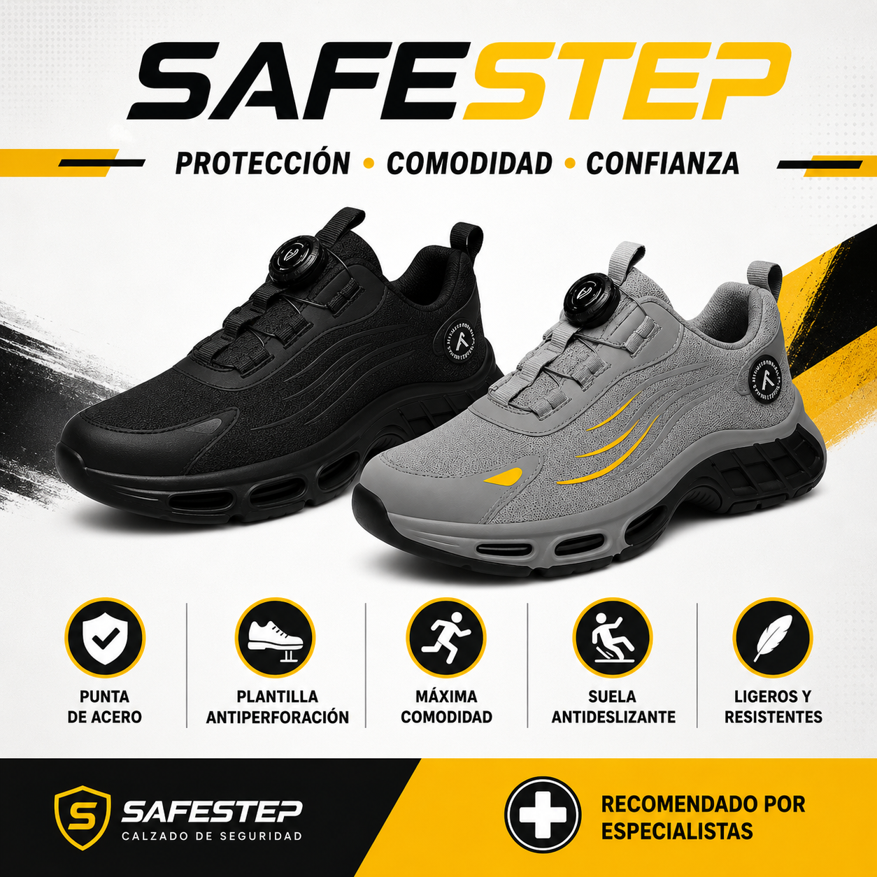 ZAPATOS DE PUNTERA SAFESTEP