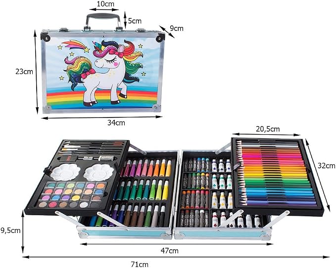 Maleta Metalica Set Arte145 piezas