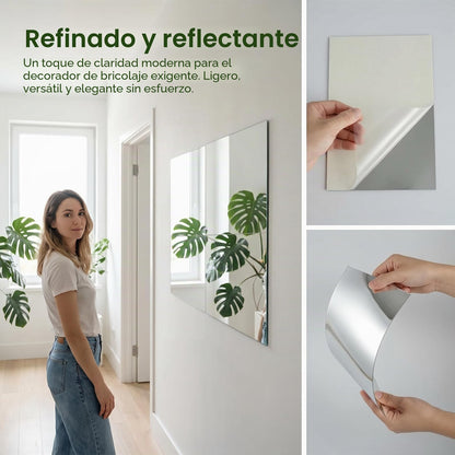 Espejo Sticker Decoratico Adhesivo Pared