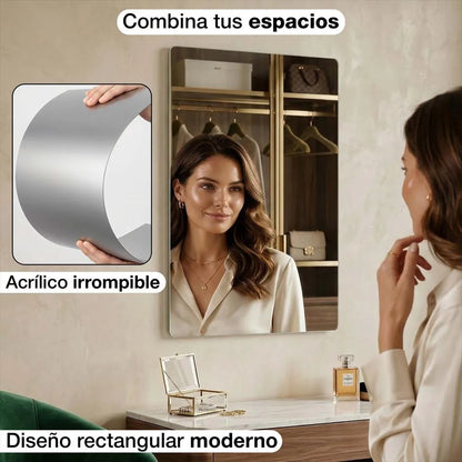 Espejo Sticker Decoratico Adhesivo Pared