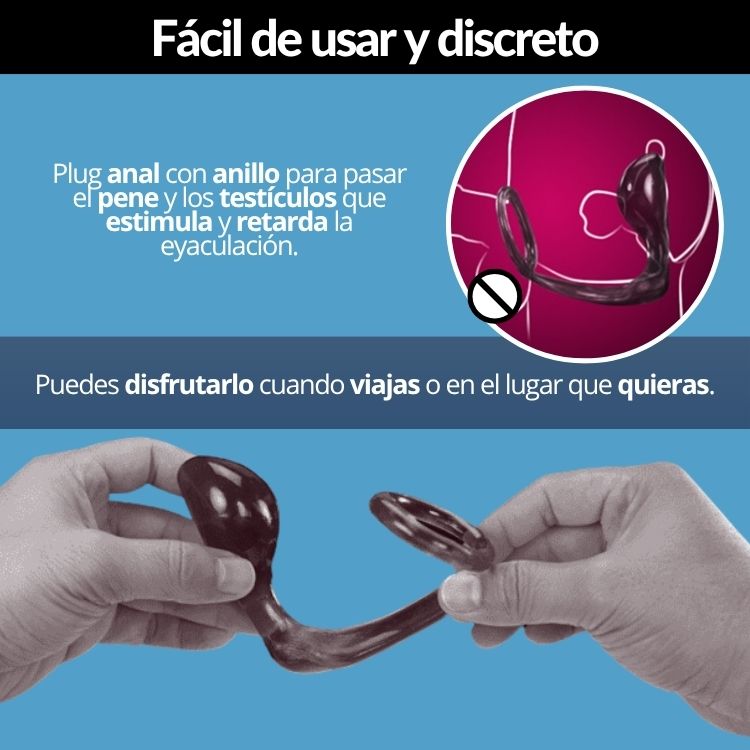 Masajeador Prostático Plug Anillo ANL011
